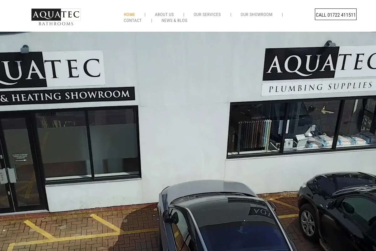 Aquatec Bathrooms website screenshot